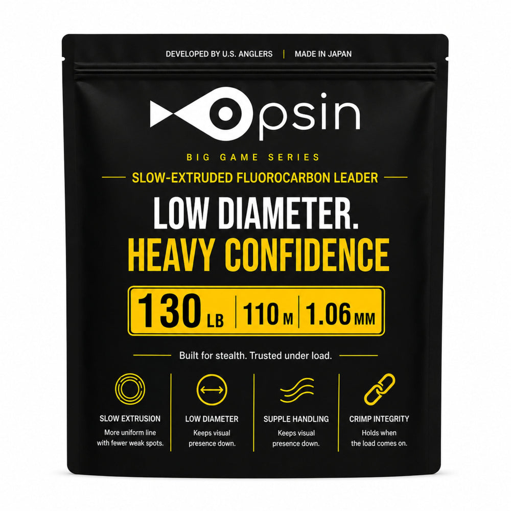 Opsin Big Game 130 lb fluorocarbon leader — 110 m package