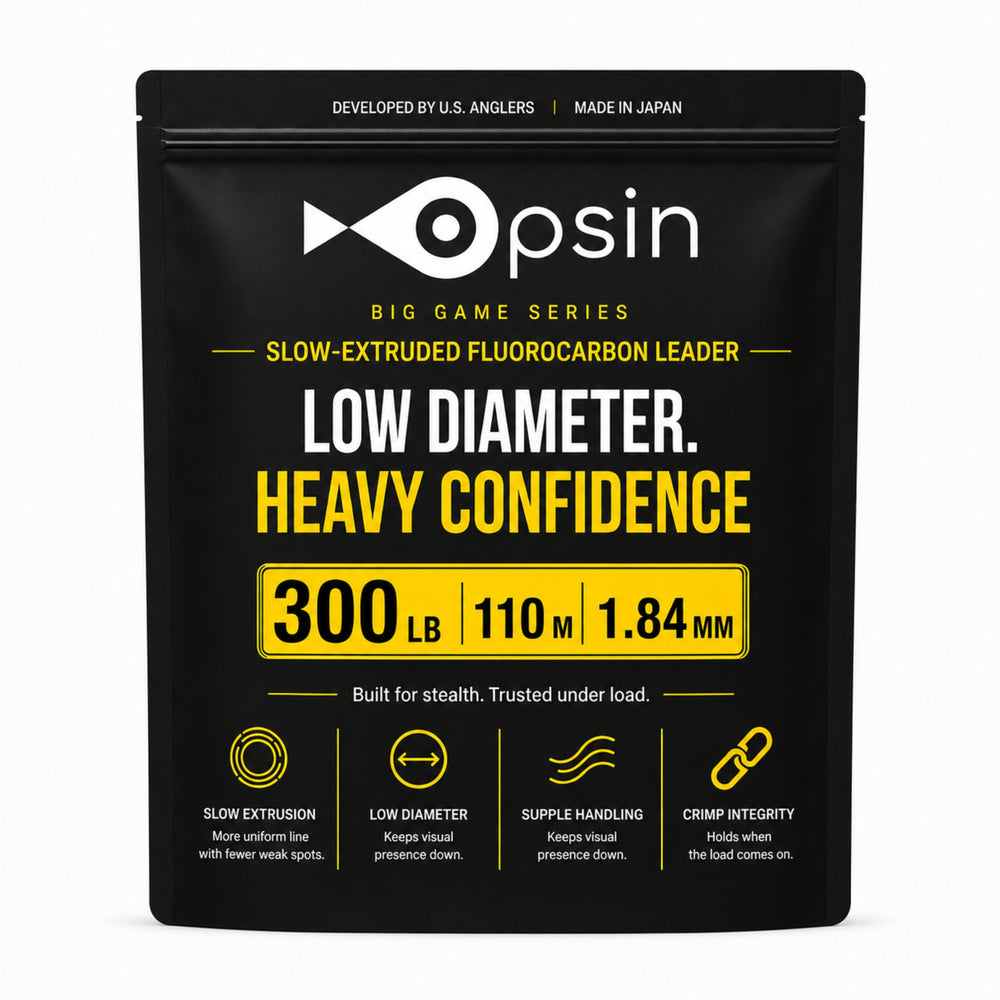 Opsin Big Game 300 lb fluorocarbon leader — 110 m package