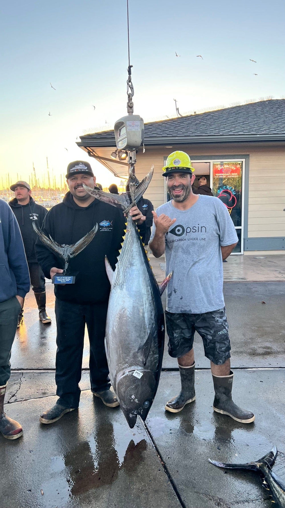 Bluefin tuna landed on Opsin 100 lb fluorocarbon
