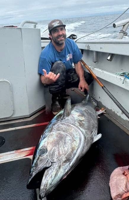 Bluefin tuna landed on Opsin 130 lb fluorocarbon