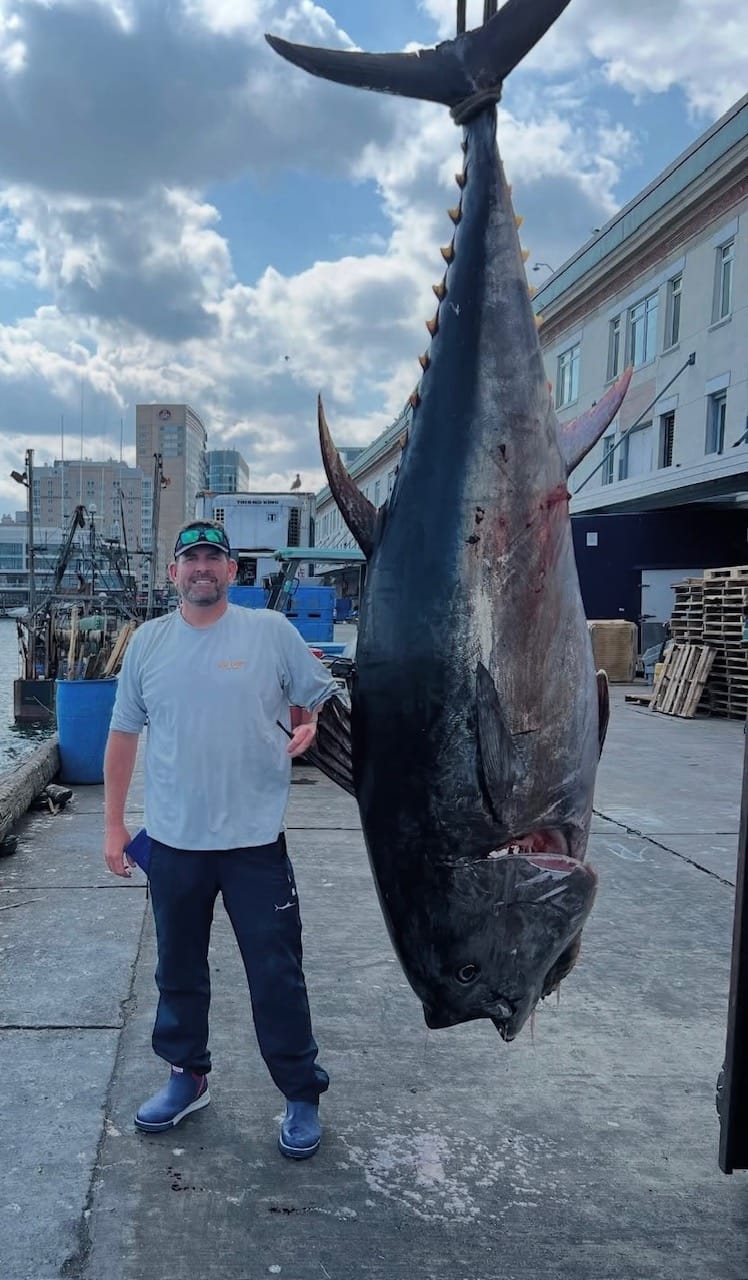 Giant tuna landed on Opsin 170 lb fluorocarbon